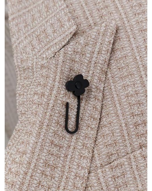 Lardini White Textured Double-Breasted Blazer for men