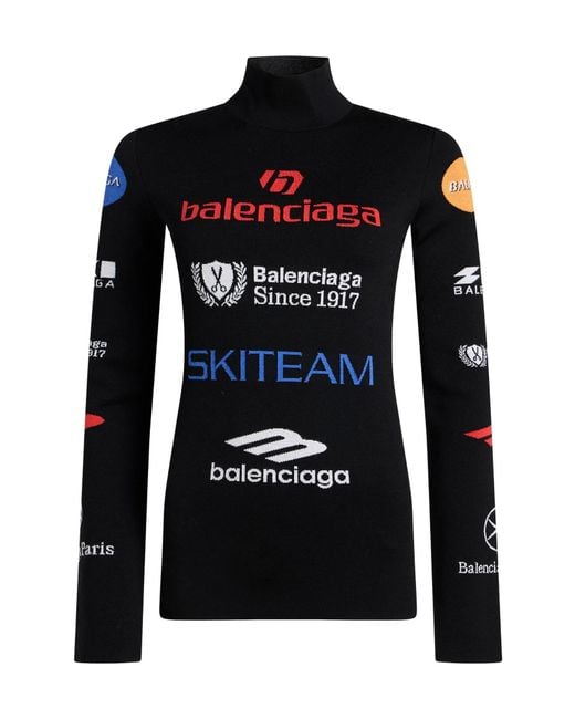 Balenciaga Black Solidcolor Knit Turtleneck Longsleeve Top
