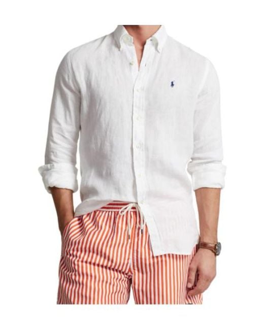 Polo Ralph Lauren White Long Sleeve Shirt for men