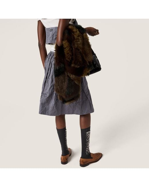 Miu Miu Black Shearling Patchwork Stole