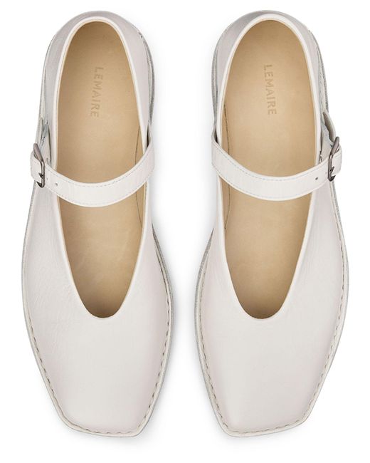 Lemaire White Flat Ballerinas