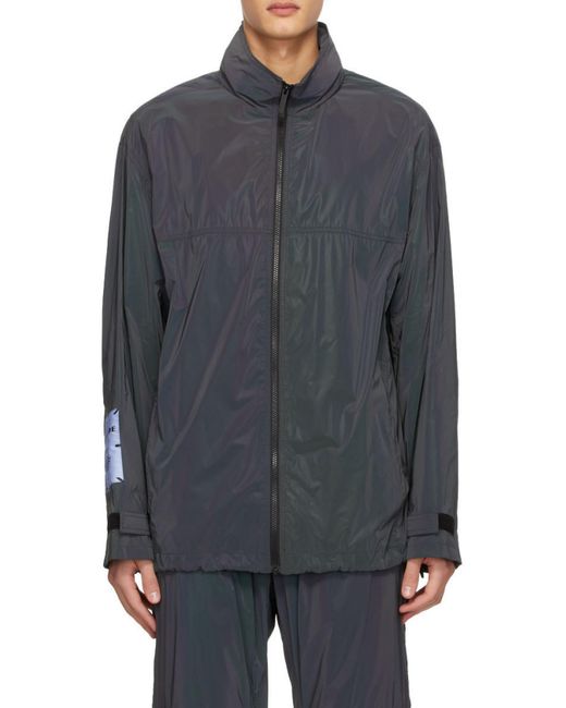 McQ Alexander McQueen Blue High-Neck Zipped Jacket for men