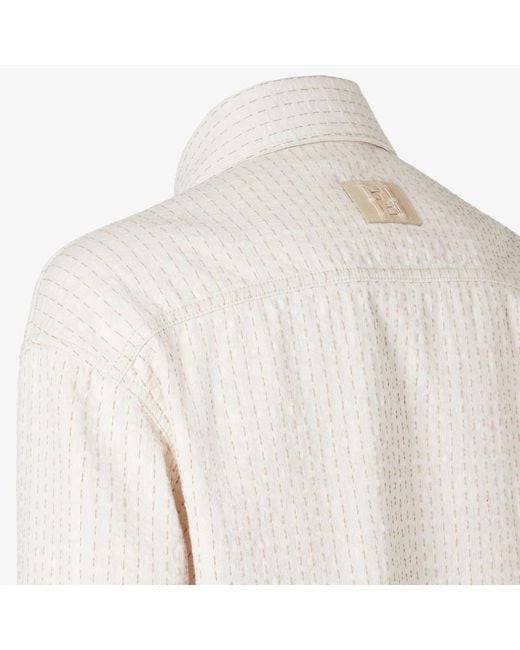 Fendi White Single-Breasted Stitch Detailed Jacket for men