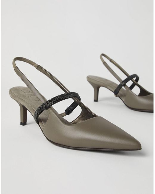 Brunello Cucinelli Metallic Pointed High Heel Sandals