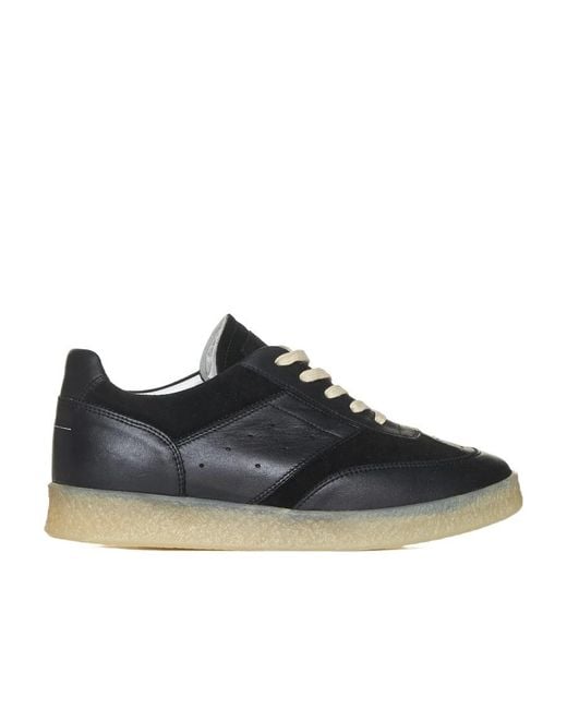 MM6 by Maison Martin Margiela Black Panelled Lace-Up Sneakers for men