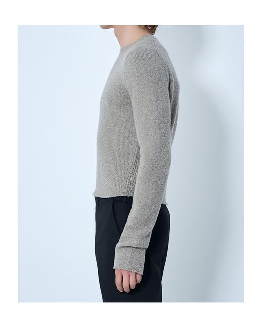 Rier Gray Crew Neck Knit Sweater for men