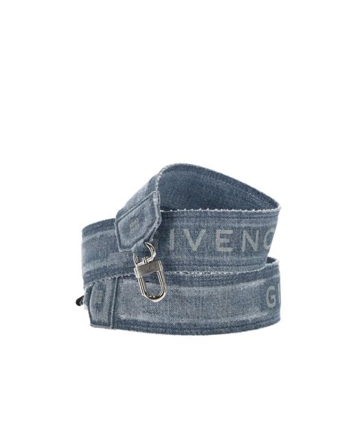 Givenchy Blue Logo Denim Strap