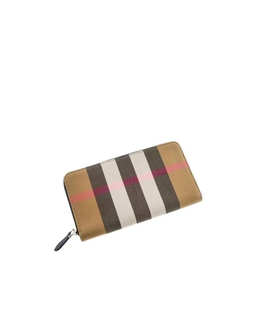 Burberry Multicolor Check Zip Wallet