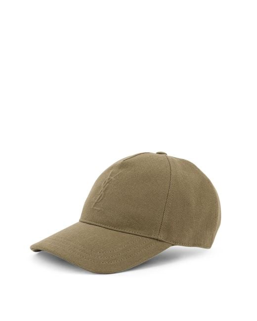 Saint Laurent Green Cassandre Baseball Cap for men