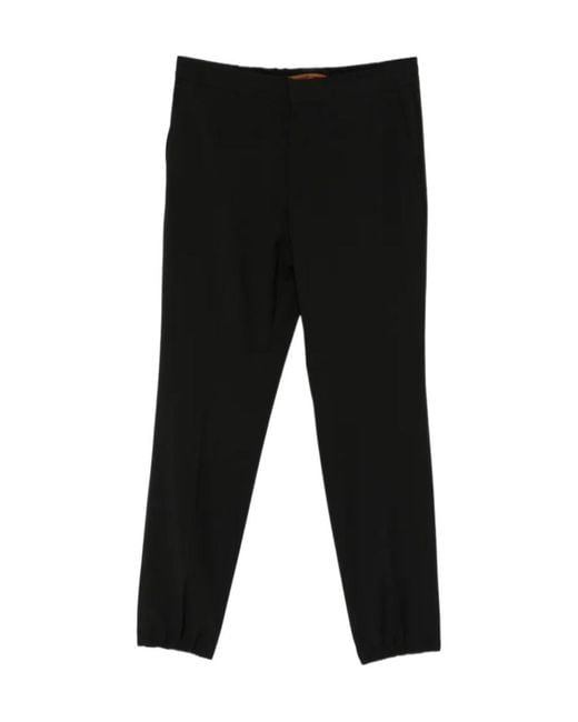 Zegna Black Concealed-Fastening Gathered Trousers for men