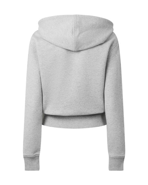 AMI Gray Cropped Fullzip Hooded Sweatshirt