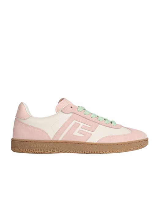 Balmain Pink Swan Low-Top Trainers