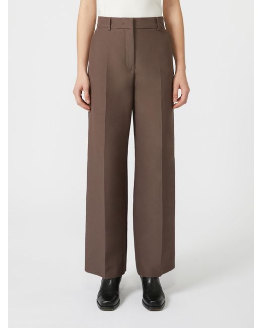 Weekend by Maxmara Brown Technical Cotton Palazzo Trousers