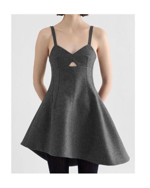 Jil Sander Black A-Line Bustier Dress