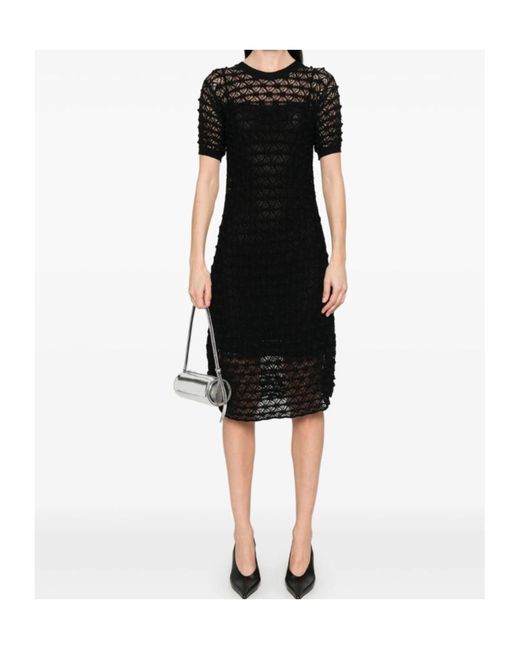 Alaïa Black Lace Midi Dress