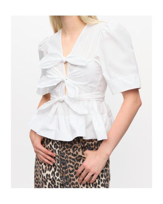 Ganni White Blouses