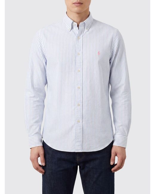 Polo Ralph Lauren White Striped Button-Down Shirt for men