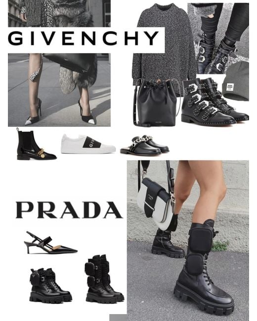 [PRADA]★Monolith Pouch Boots★Black Black Monolith leather and Re-Nylon boots with pouch | PRADA