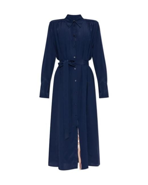 Paul Smith Blue Ps Paul Smith Tie-Waisted Shirt Dress