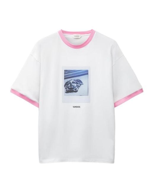 Versace White Printed Cotton-Jersey T-Shirt