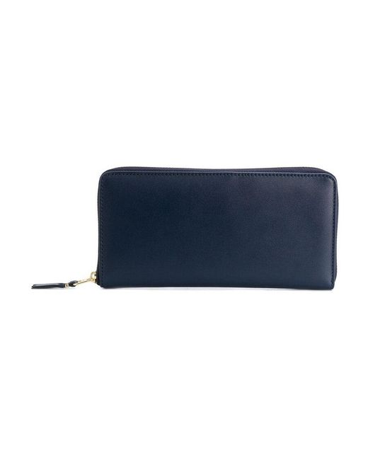 Comme des Garçons Blue Zip Around Wallet for men