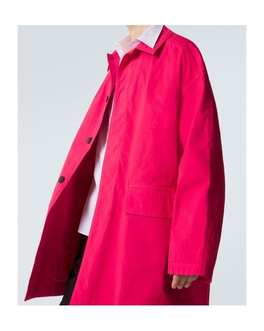 Dries Van Noten Pink Robin Cotton Coat for men