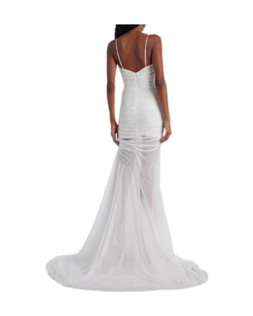 Blumarine White Draped Gown