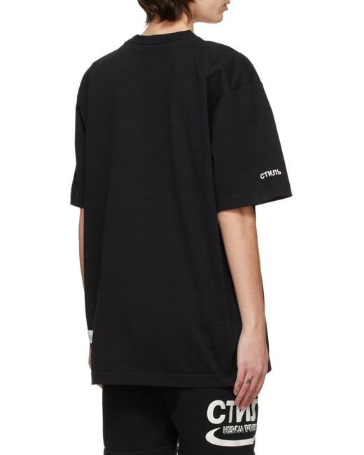 Heron Preston Black Logo Printed T-Shirt for men