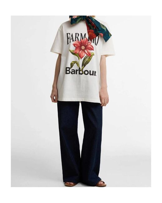Barbour White Farm Rio Wild Flower Oversized Graphic T-Shirt