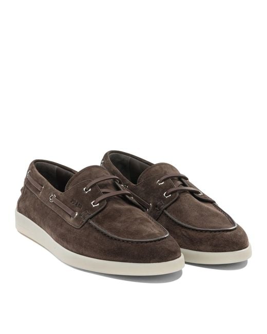 Prada Brown Allacciate Lace-Up Shoes for men