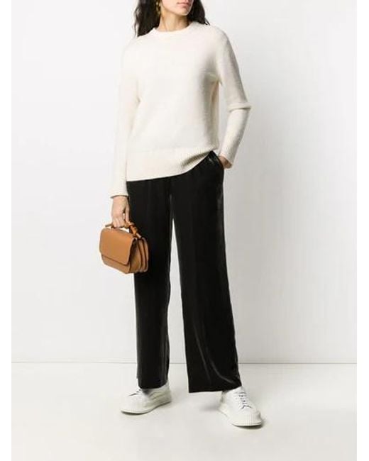 Aspesi Black Velvet Wide-Leg Track Pants