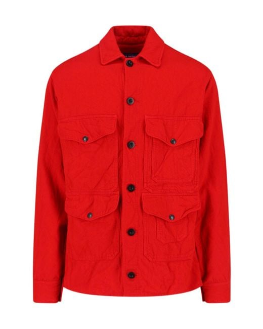 Junya Watanabe Red Surchemise À Poche Devant for men