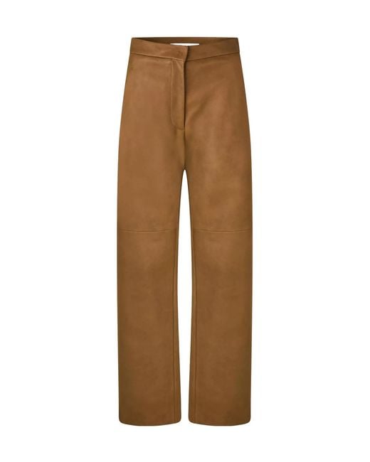 Max Mara Brown Leather Trousers