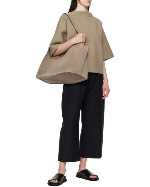 Studio Nicholson Gray The Reflection Logo Detailed Tote Bag for men