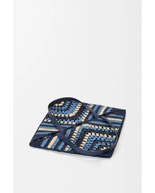 Loewe Blue Puzzle Fold Xl Crochet Tote Bag for men