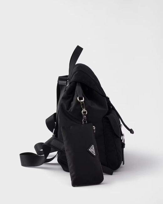 Prada Black Re-Nylon Triangle-Logo Backpack