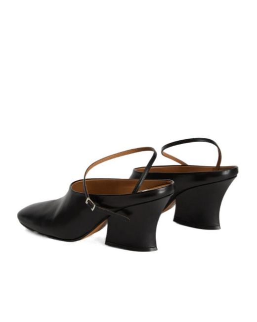 Jil Sander Black Slingback Heeled Sandals