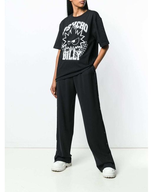 McQ Alexander McQueen Black Psycho Billy Cartoon Printed T-Shirt