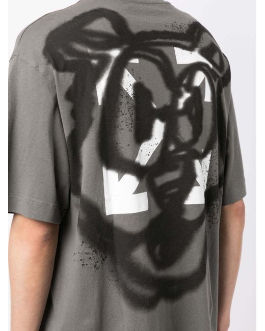 Off-White c/o Virgil Abloh Gray Raymond Tie-Dye Cotton T-Shirt for men