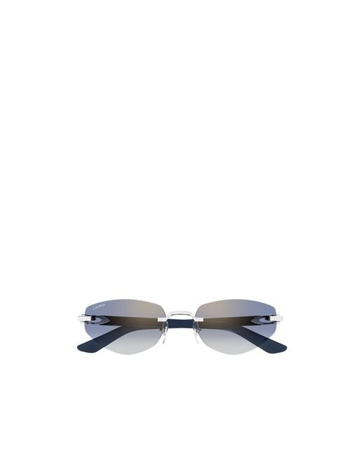 Cartier White Oval Frame Sunglasses