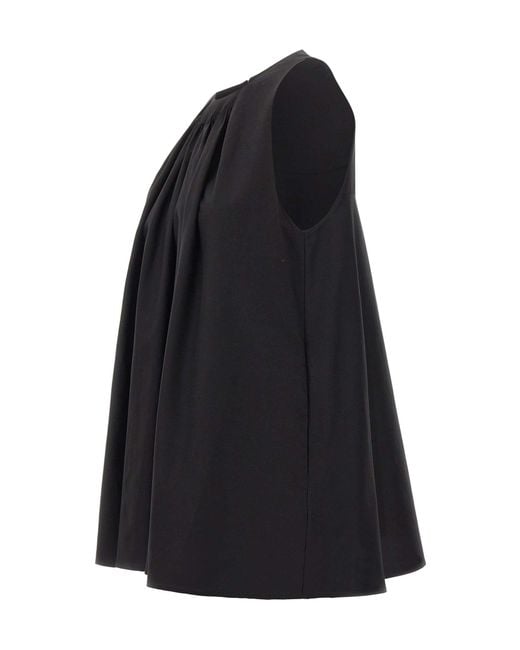 Loulou de Saison Black Liao Flaring Gathered Top