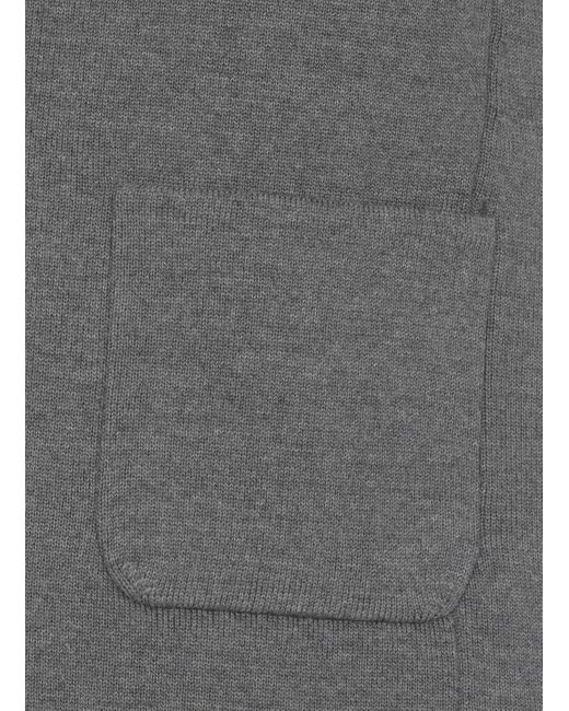 Thom Browne Gray 4-Bar Knitted Blazer for men