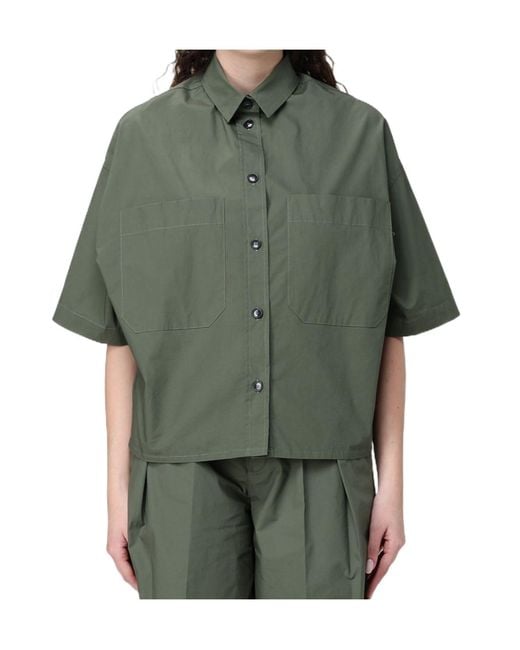 Barena Green Priscilla Vion Patch-Pocket Shirt