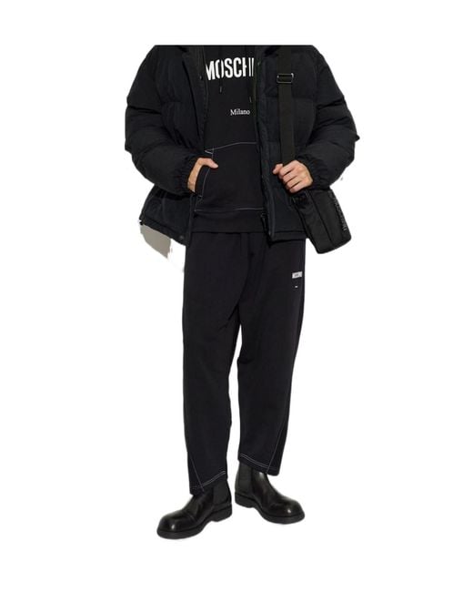 Moschino Black Logo Printed Sweatpants for men