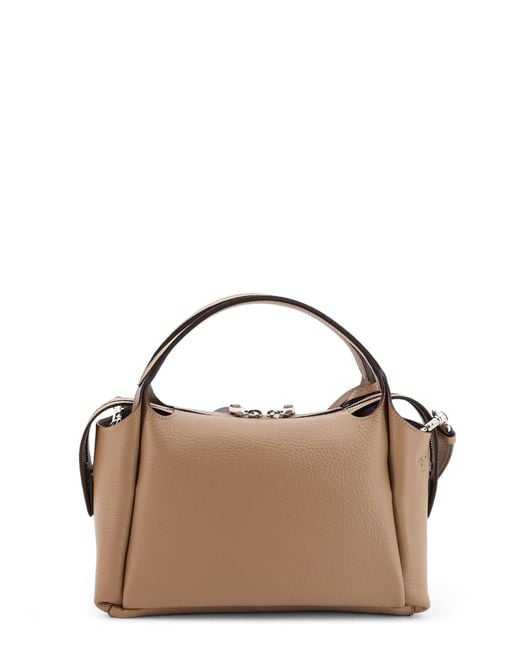 Tod's Brown Timeless Double Handle Shoulder Bag