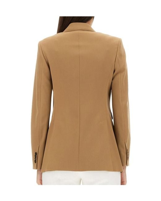 Max Mara Natural Double-Breasted Wool Blazer