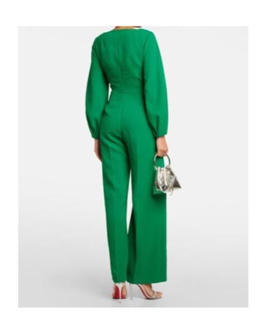 Emilia Wickstead Green Pattie Crêpe Jumpsuit