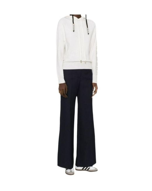 Max Mara White Crystal-Embellished Wool-Blend Hoodie