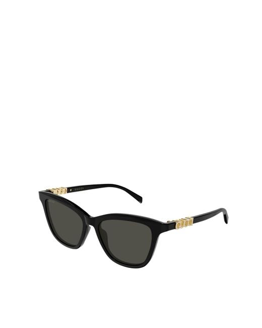 Gucci Black Eyewear Cat-Eye Frame Sunglasses