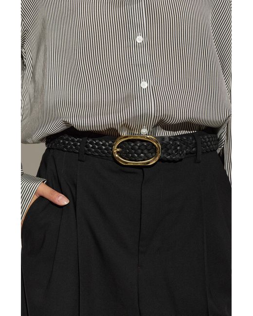 Anine Bing White Braided Leather Belt